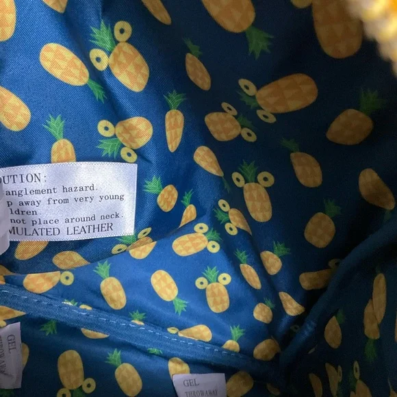 Disney Loungefly Quilted Yellow Pineapple Mini Backpack Bag NWT - Picture 10 of 11